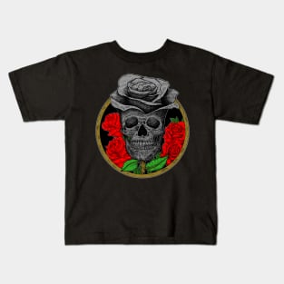 Skull head rose color Kids T-Shirt